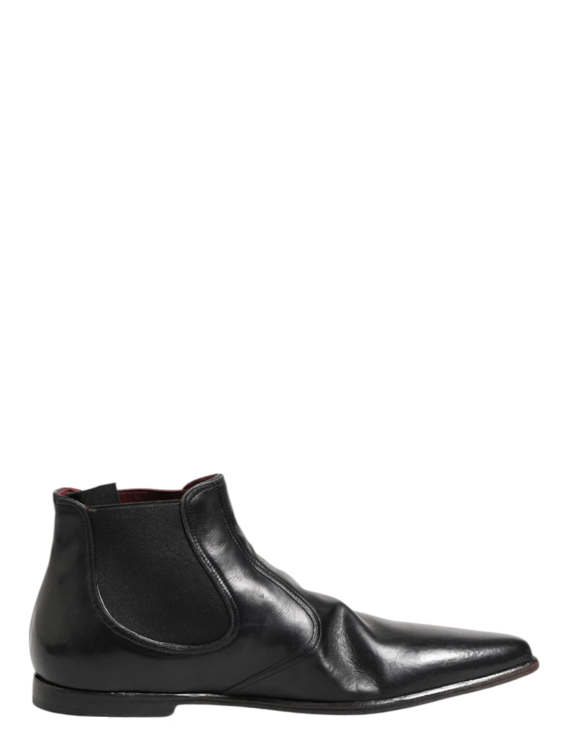 Black Chelsea Slip On Men Ankle Boots Shoes