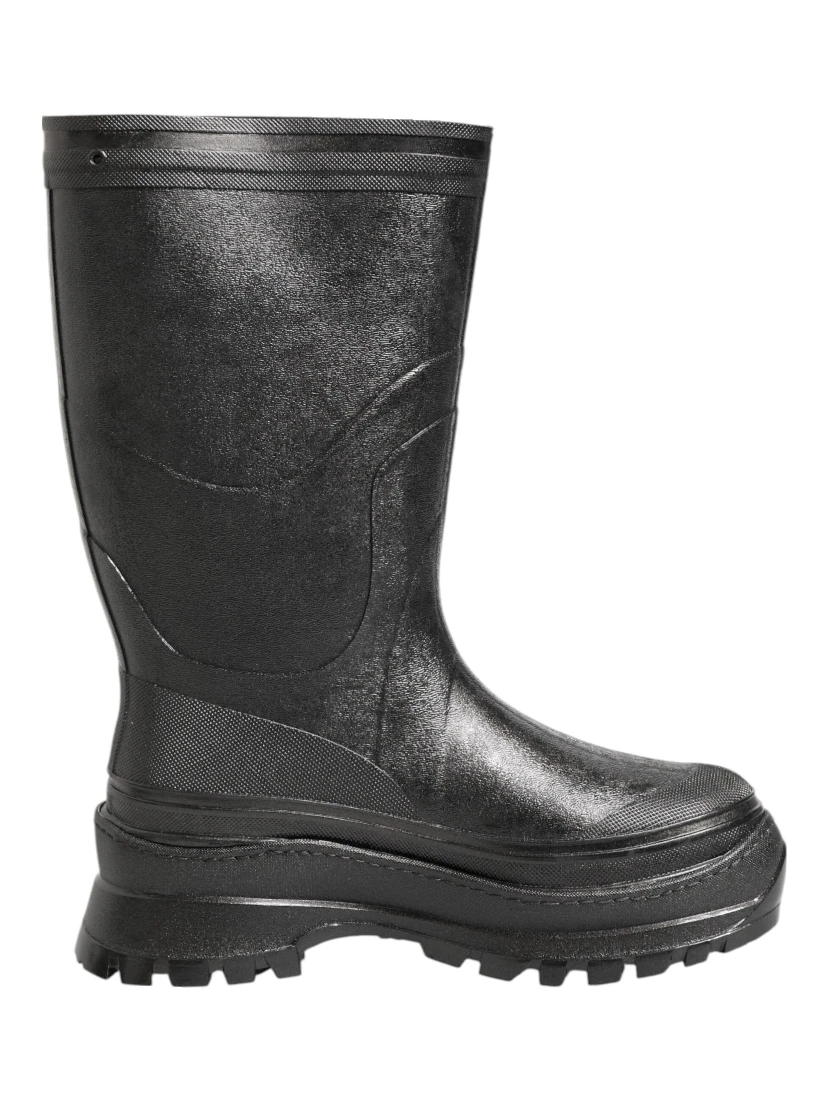 Metallic Black Pull On Rain Boots Men Shoes