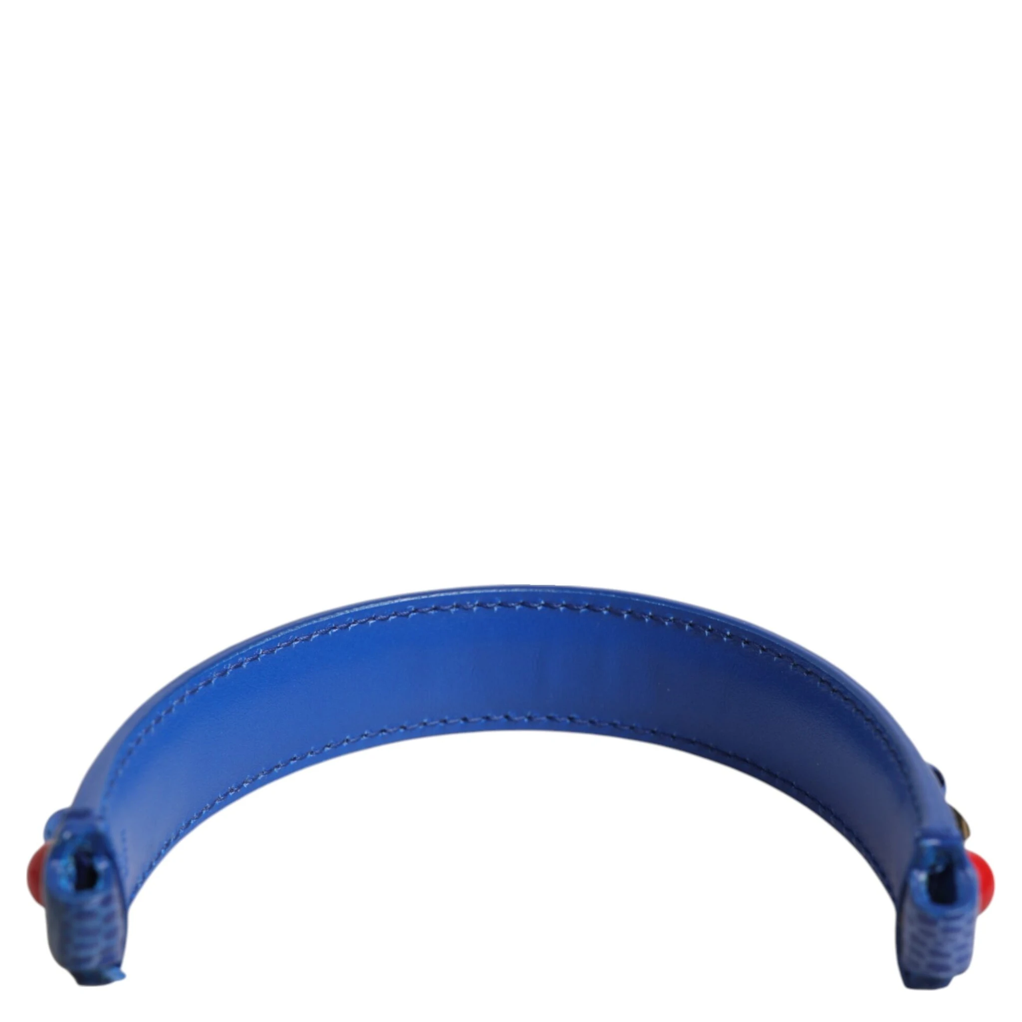 Blue Embellished Leather Bag Handle Women Shoulder Strap