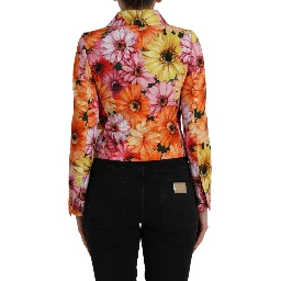 Multicolor Daisy Print Floral Fantasy Jacket