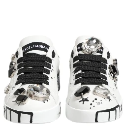 White Portofino Crystal Sneakers  Shoes