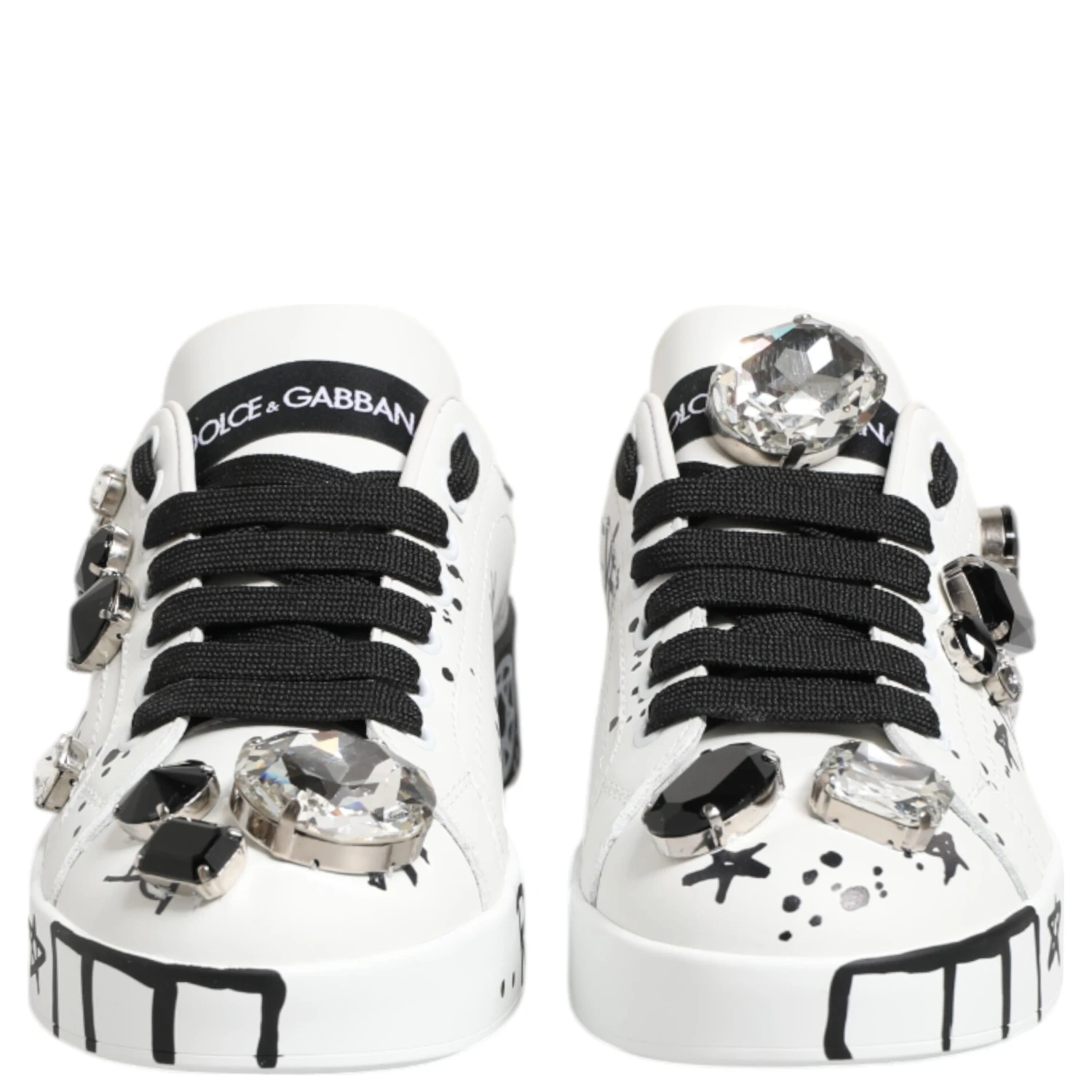 White Portofino Crystal Sneakers Shoes