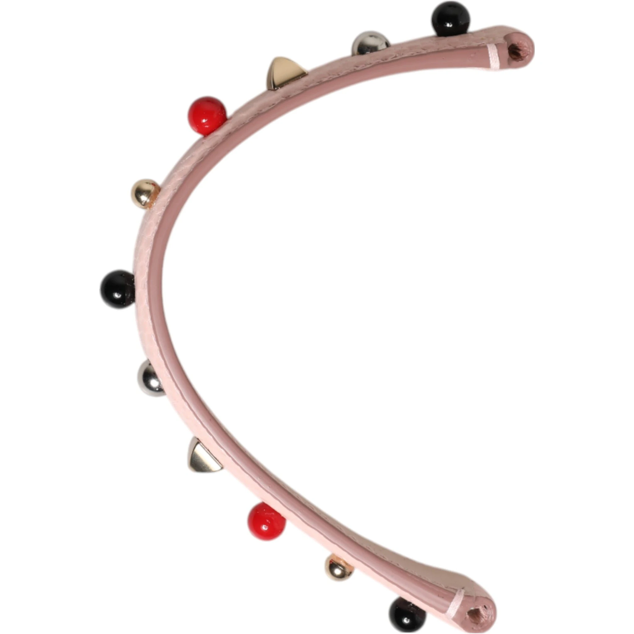 Light Pink Embellished Leather Bag Handle  Shoulder Strap