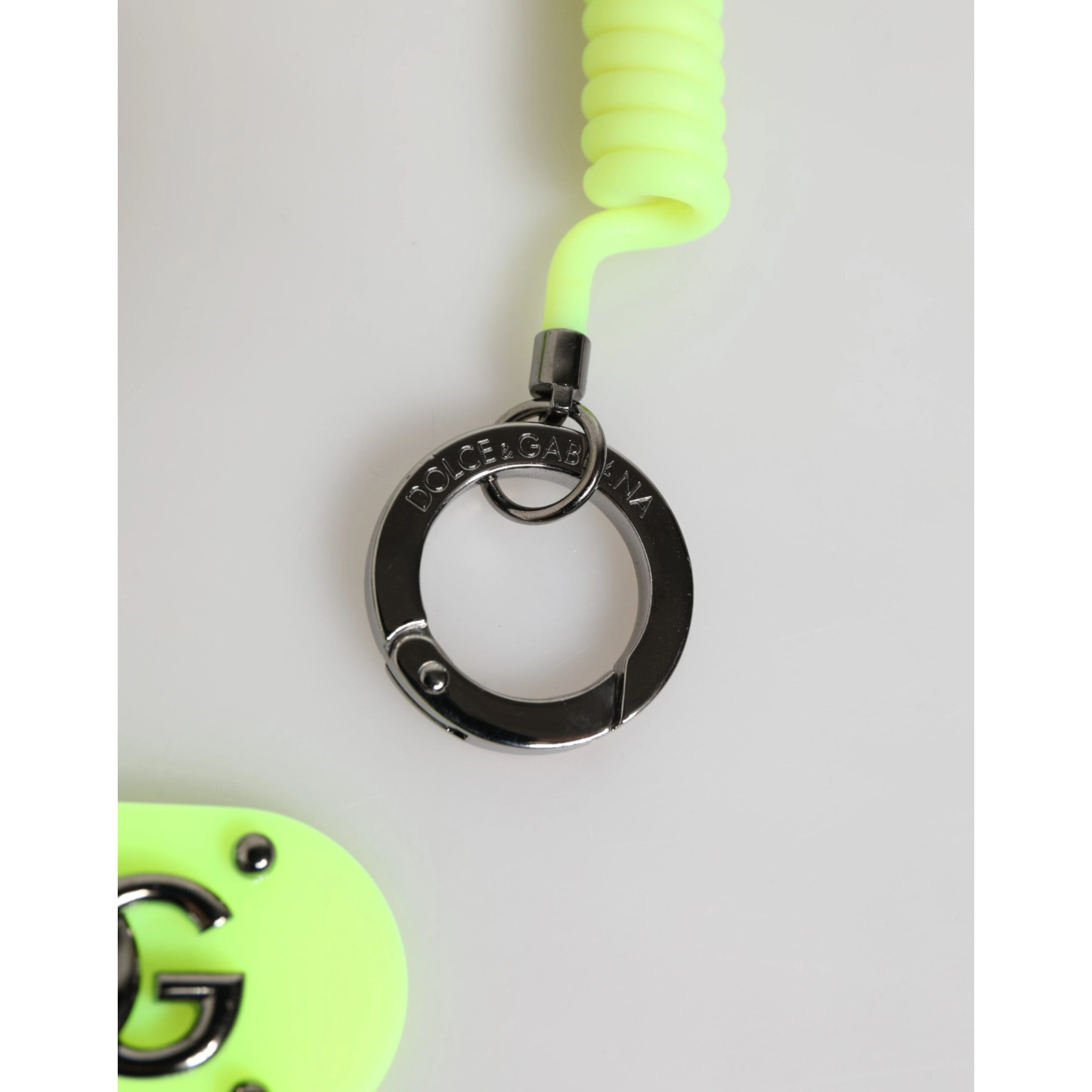 Green Springy Key Holder DG Logo Men's Keychain Keyring