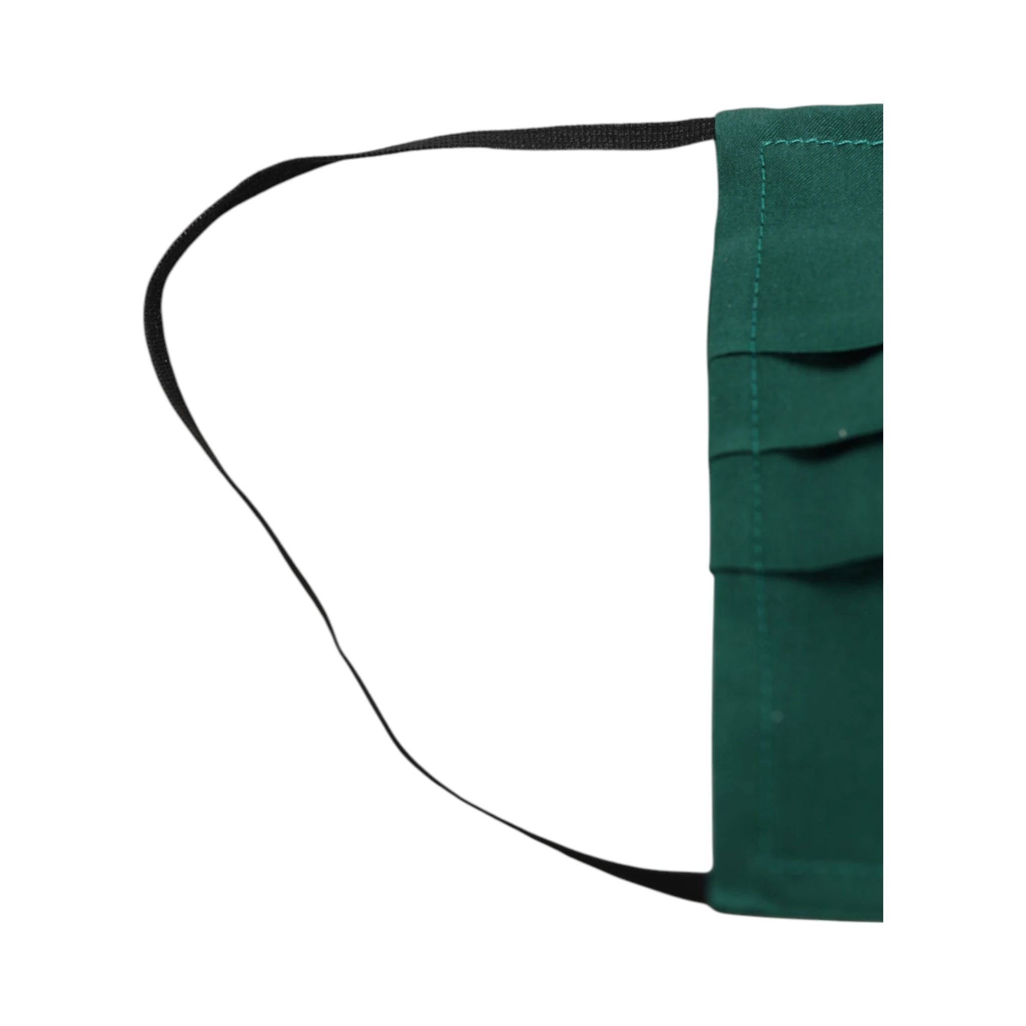 Green Silk Pleated Elastic Ear Strap Face Mask