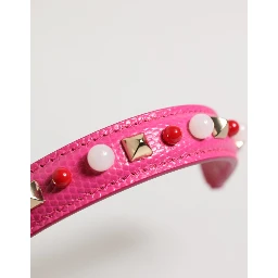 Pink Embellished Leather Bag Handle Women Shoulder Strap