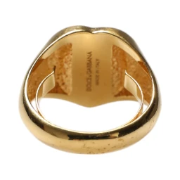 Gold Brass Crystal DG Logo Heart Women Ring