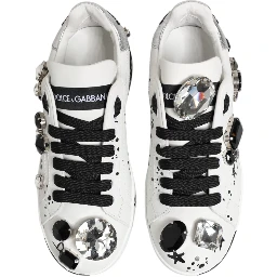 White Portofino Crystal Sneakers  Shoes