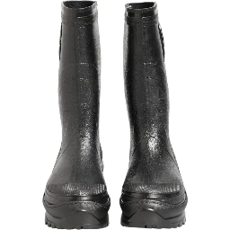 Metallic Black Pull On Rain Boots Men Shoes