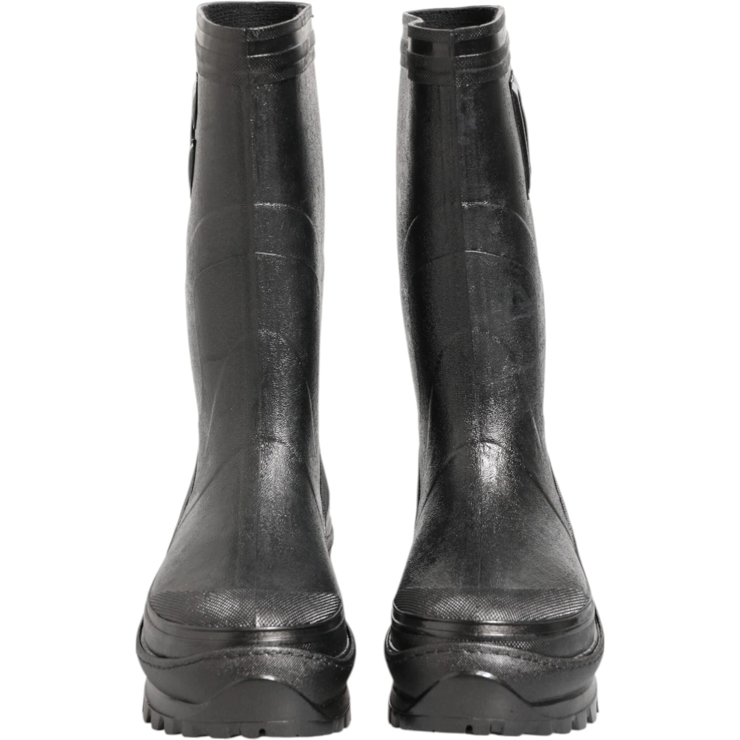 Metallic Black Pull On Rain Boots Men Shoes