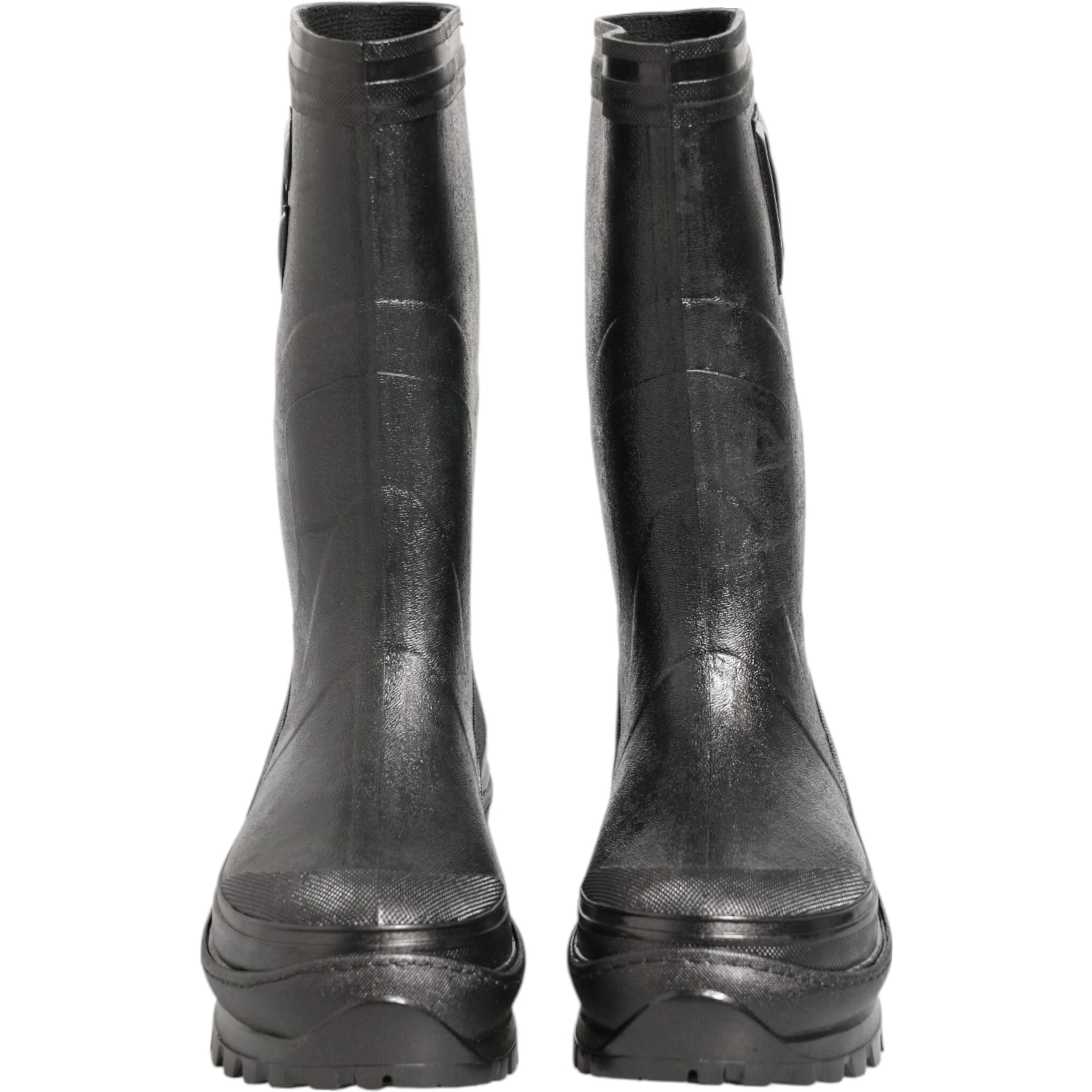 Metallic Black Pull On Rain Boots Men Shoes