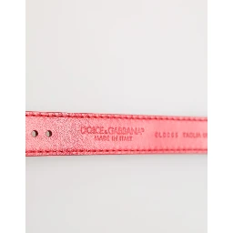 Red Exotic Leather Gold Tone Metal Buckle Women Armband