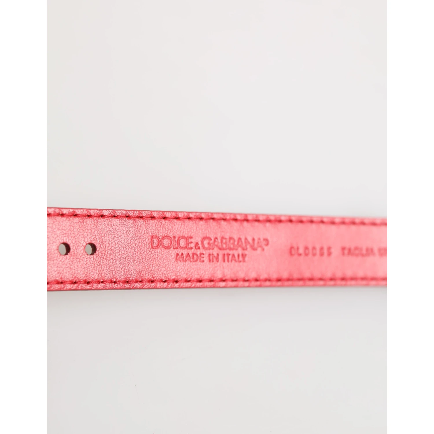 Red Exotic Leather Gold Tone Metal Buckle Women Armband
