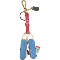 Red Yellow Mini Espadrille Style Charm Keychain Keyring