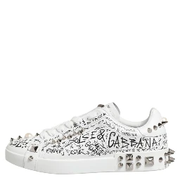 White Portofino Studded Men Sneakers Shoes