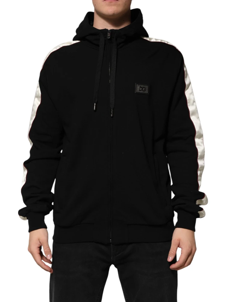 Black Cotton Plaque Track Cardigan Sweater alternative