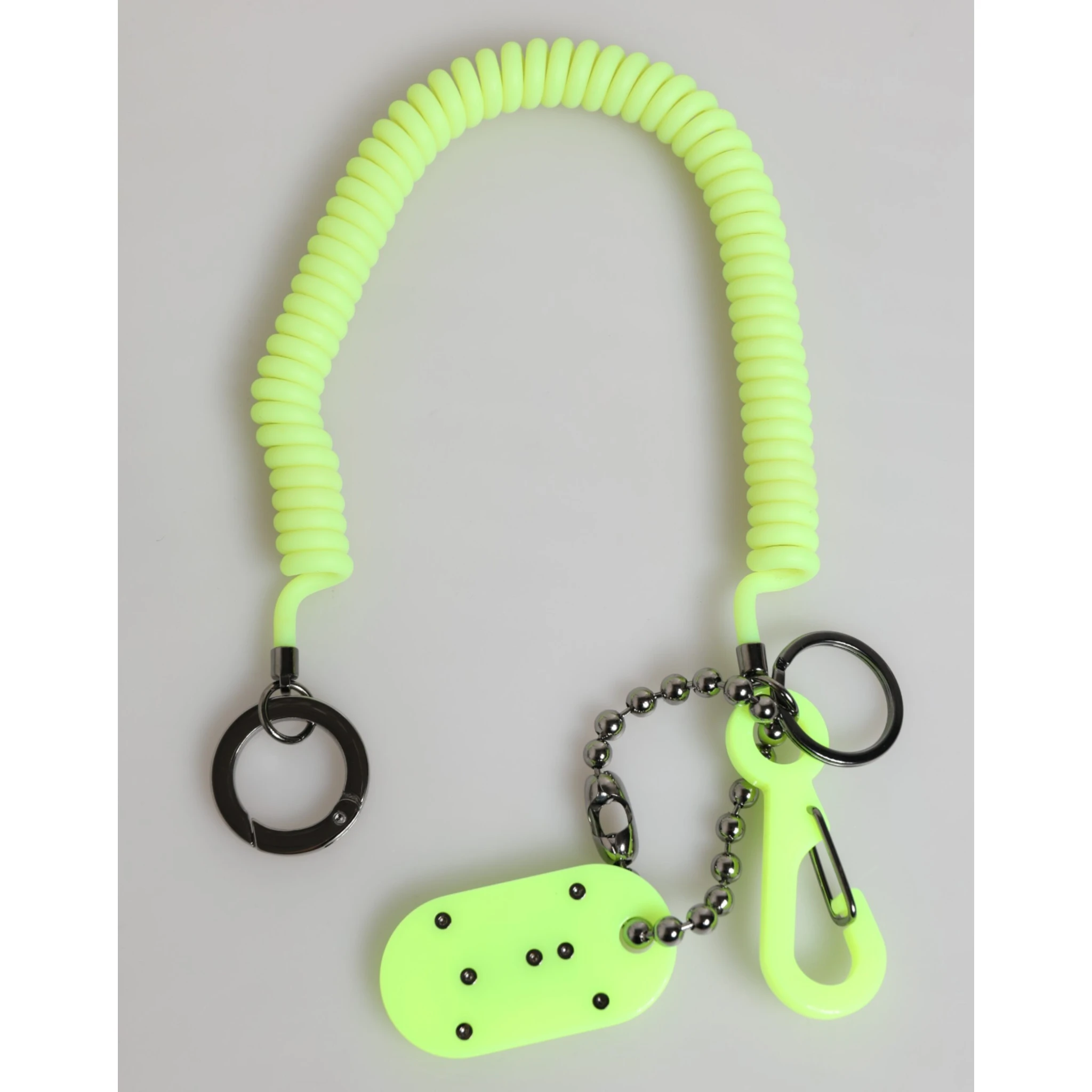 Green Springy Key Holder DG Logo Men's Keychain Keyring