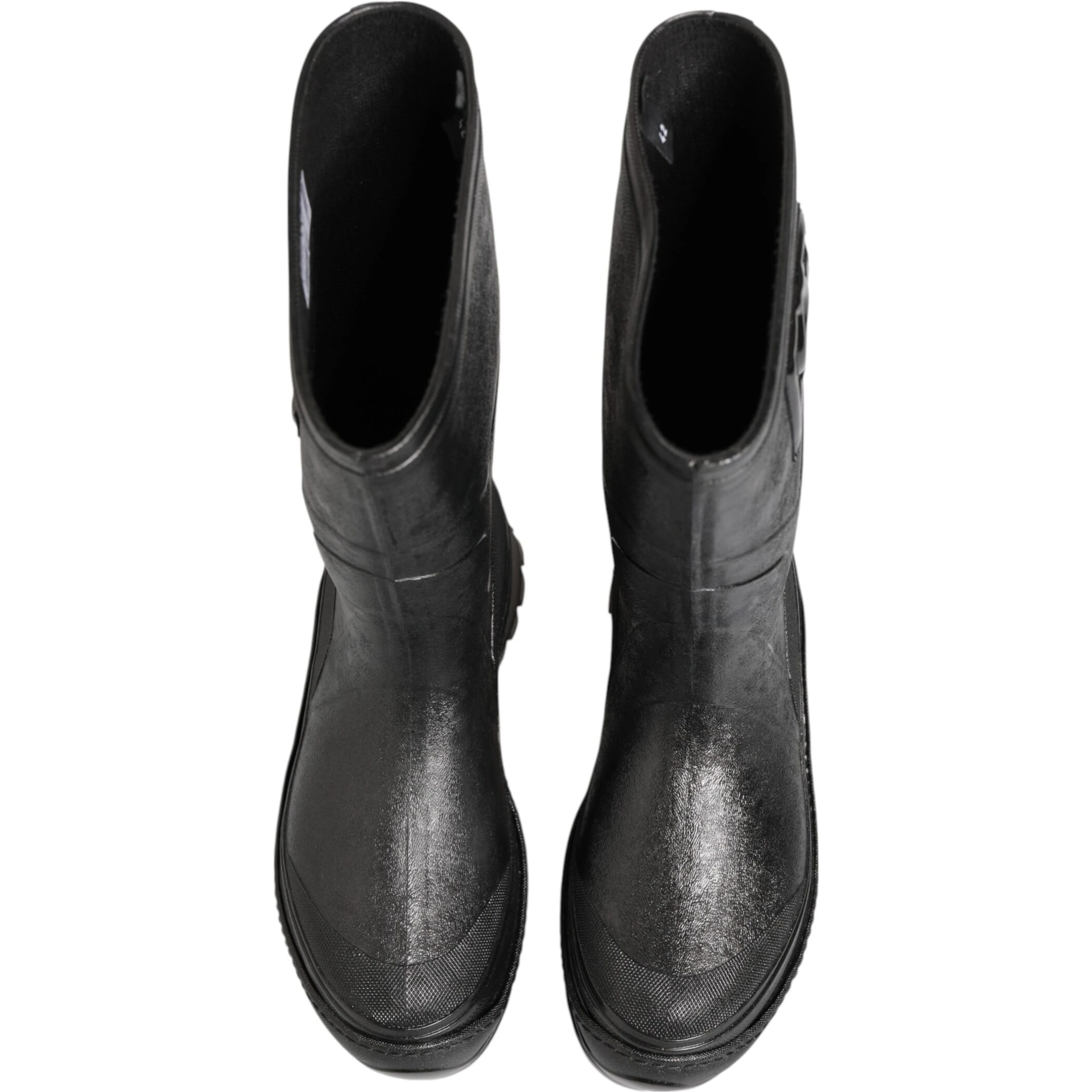 Metallic Black Pull On Rain Boots Men Shoes