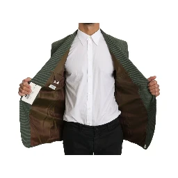 Green Linen Blazer One Piece Single Breasted Jacket