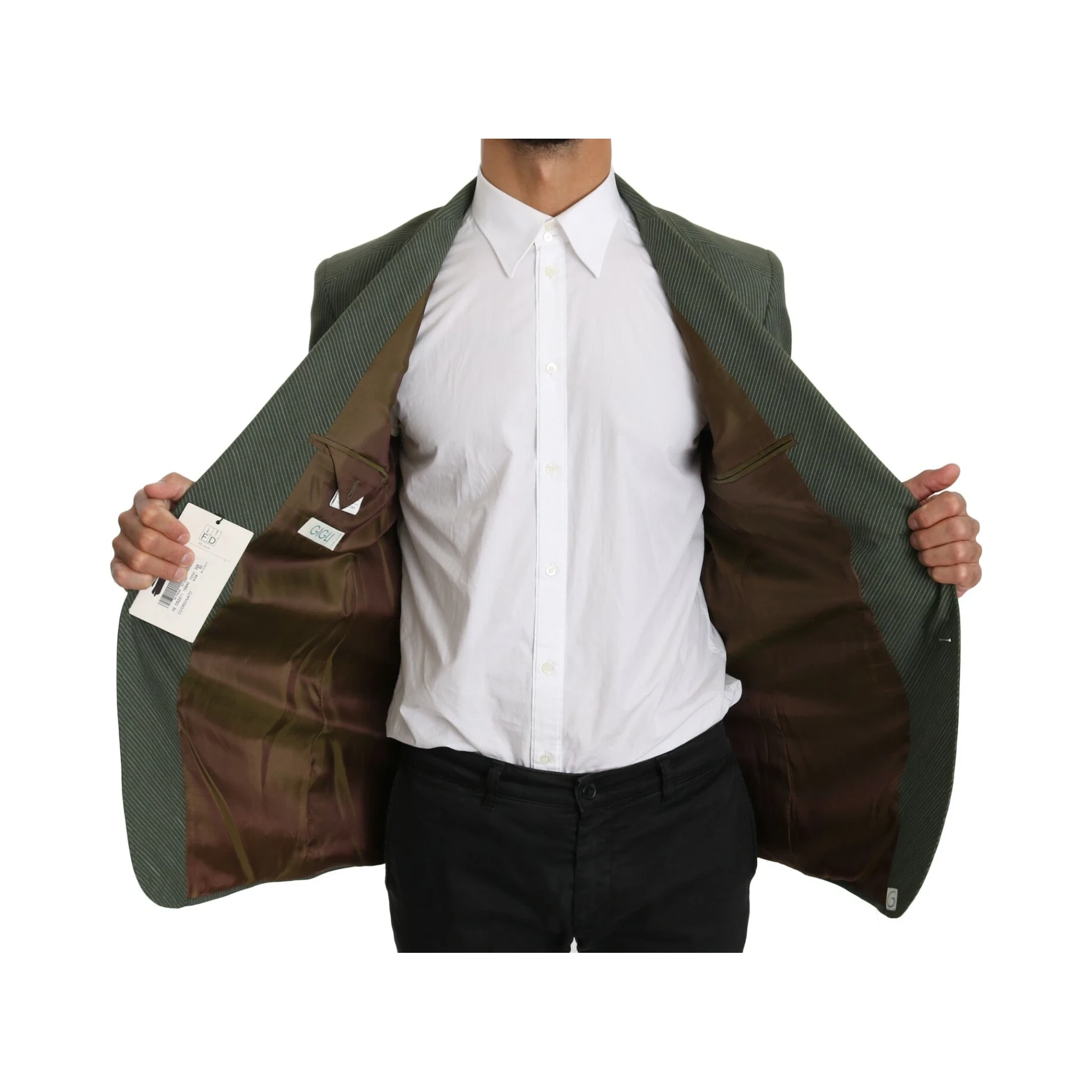 Green Linen Blazer One Piece Single Breasted Jacket