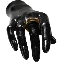 Gold Brass Crystal DG Logo Heart Women Ring