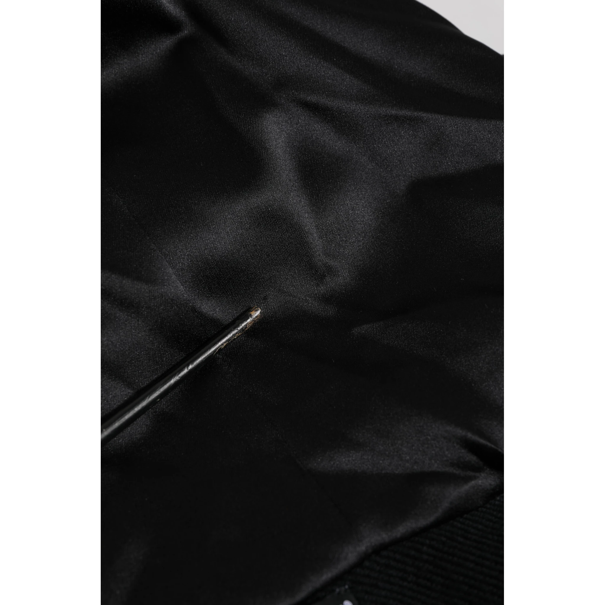 Black Cotton Plaque Track Cardigan Sweater