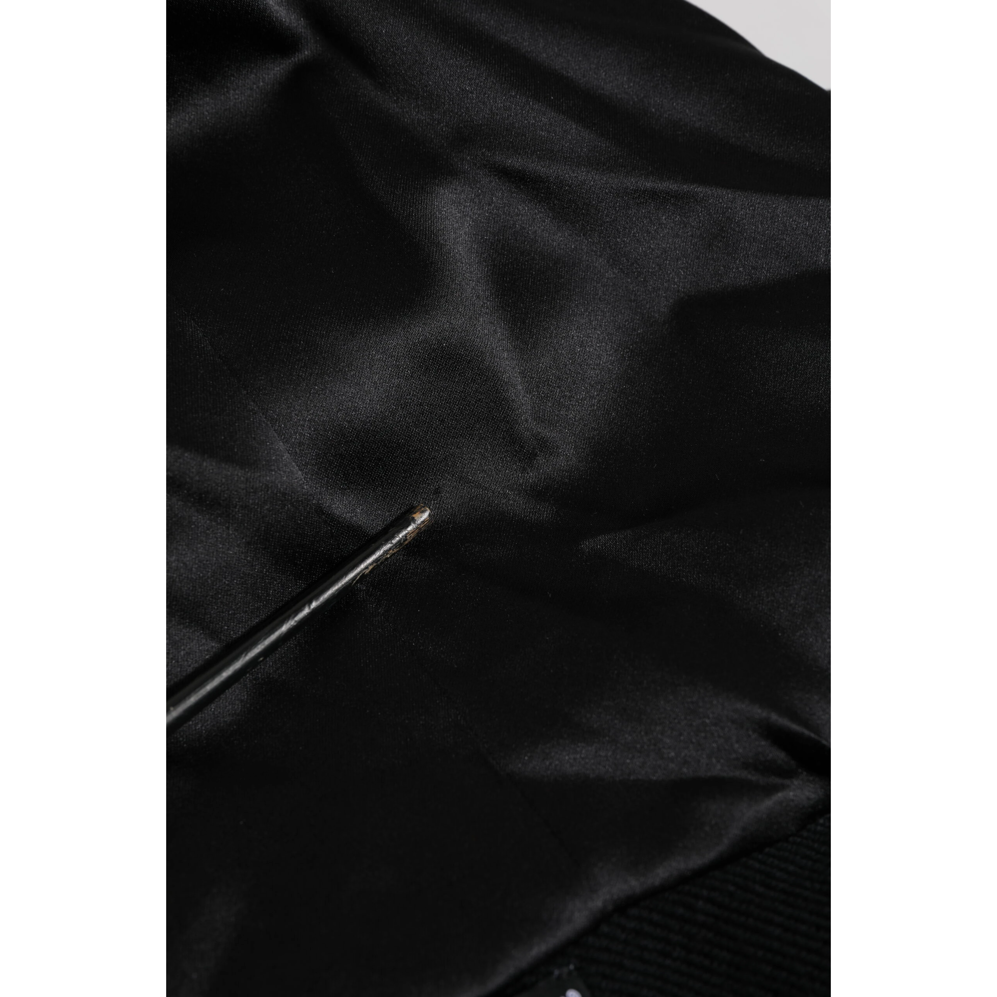 Black Cotton Plaque Track Cardigan Sweater