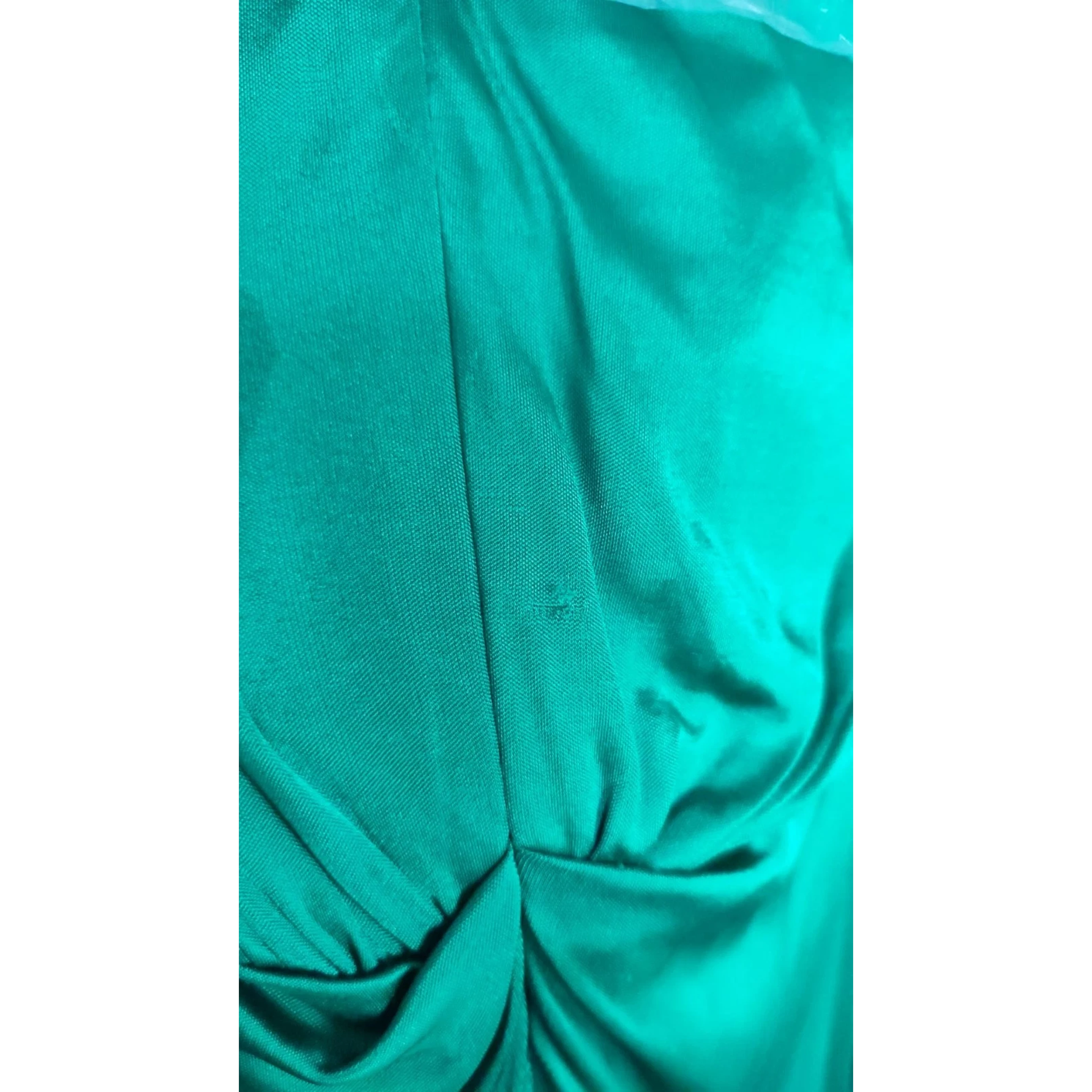 Dark Green Viscose Long Sleeve Midi Dress