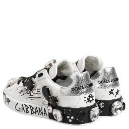 White Portofino Crystal Sneakers  Shoes
