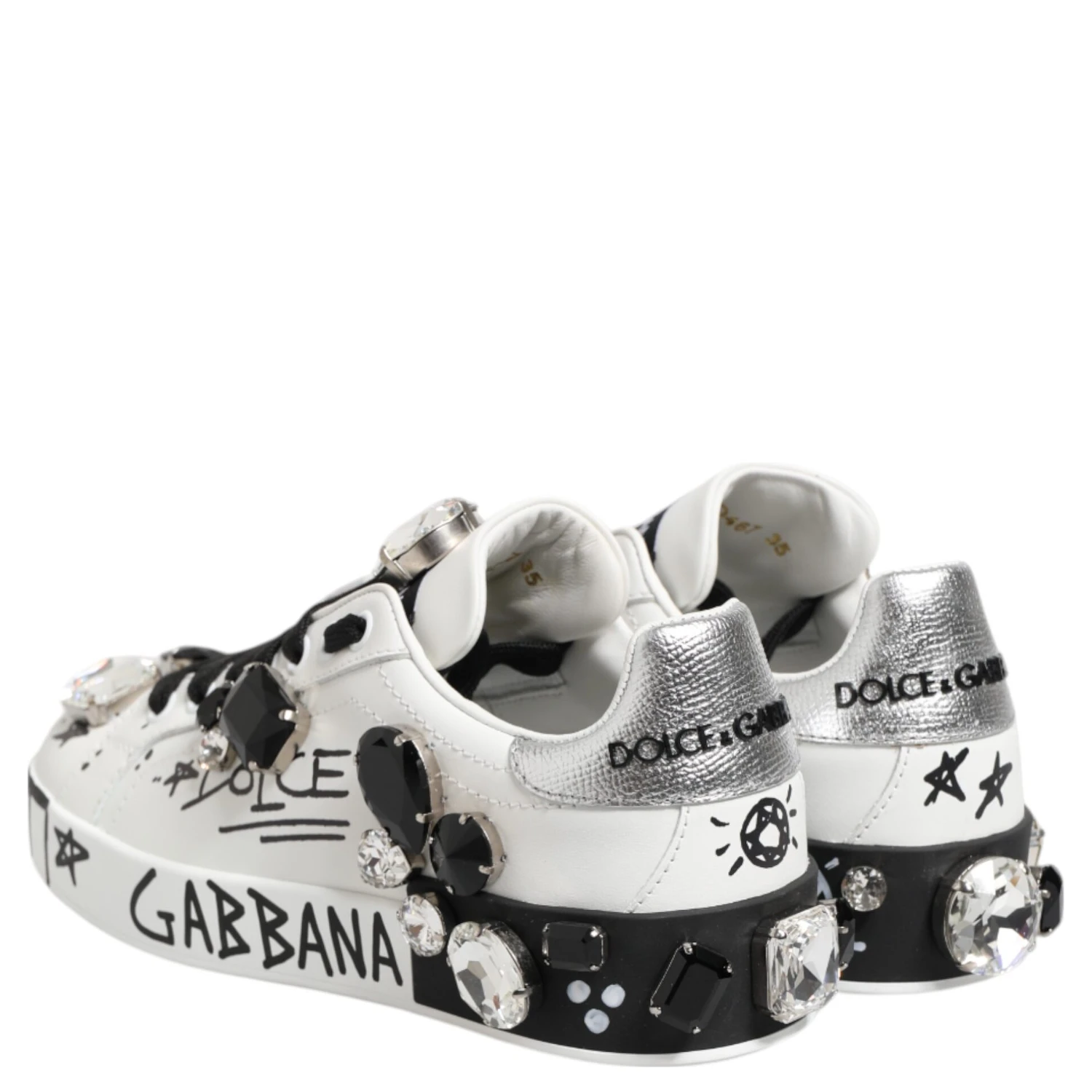 White Portofino Crystal Sneakers Shoes