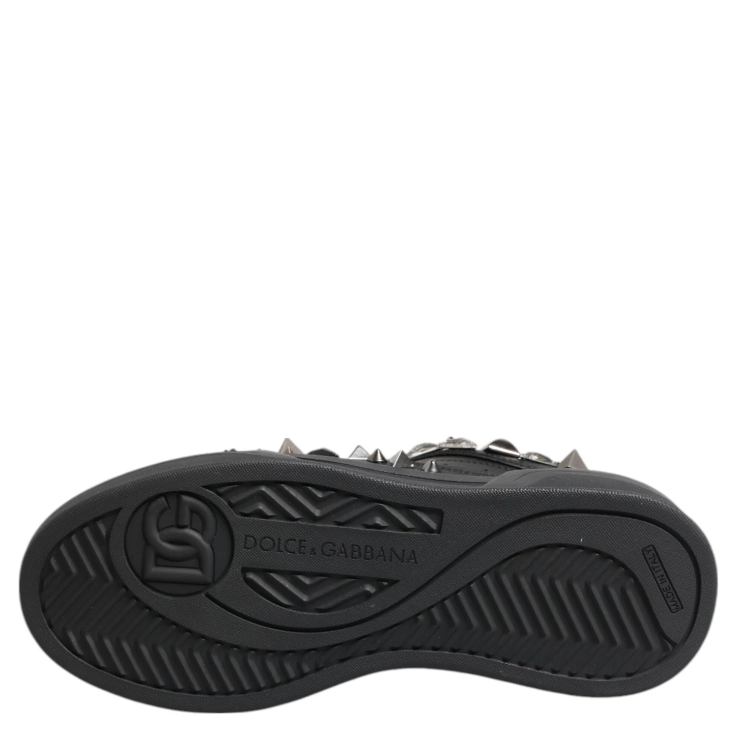 Black Leather Studded Low Top Sneakers Shoes