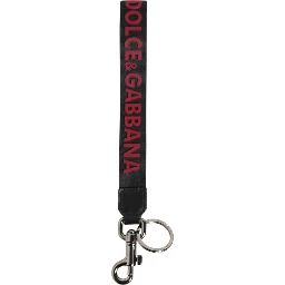 Black Red DG Logo Polyester Silver Men Keychain Keyring