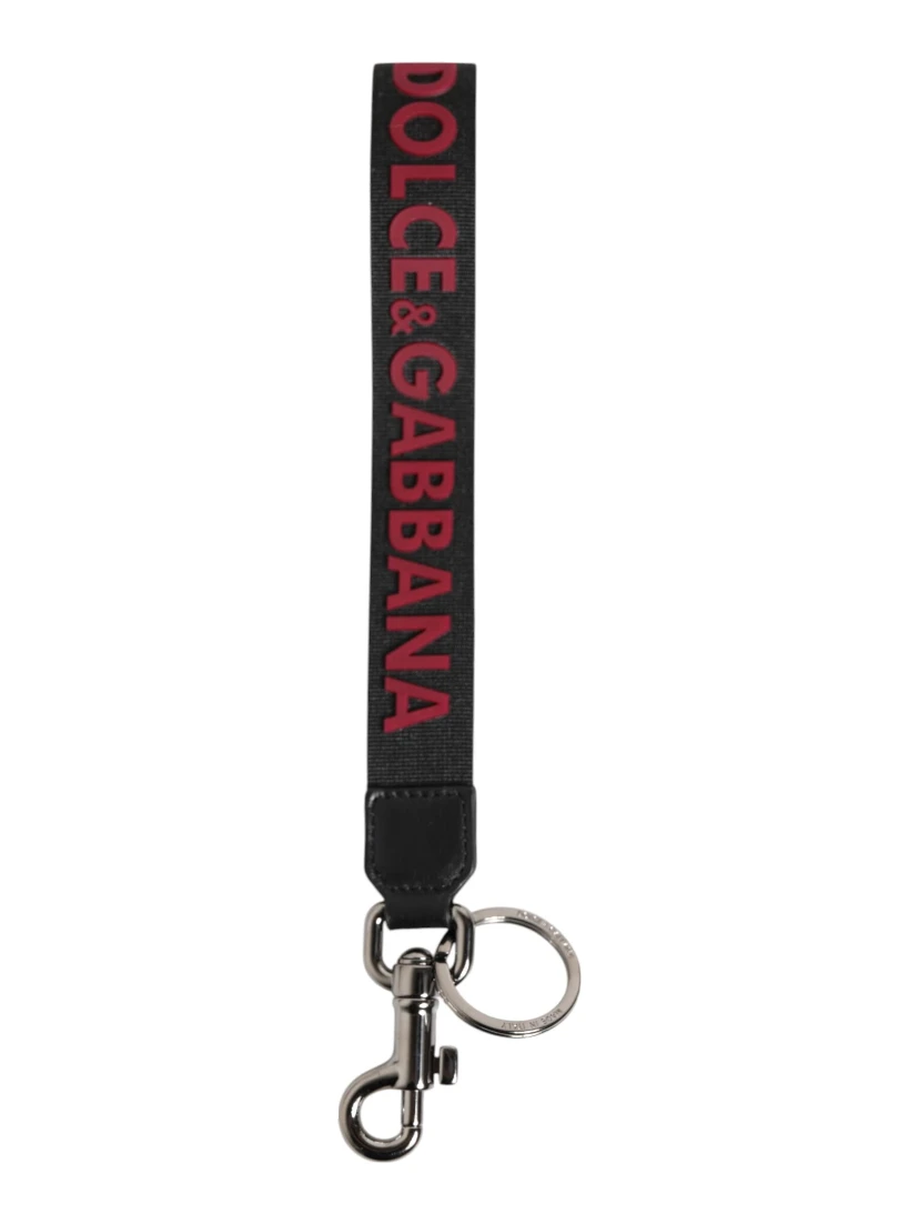 Black Red DG Logo Polyester Silver Men Keychain Keyring