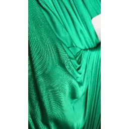 Dark Green Viscose Long Sleeve Midi Dress