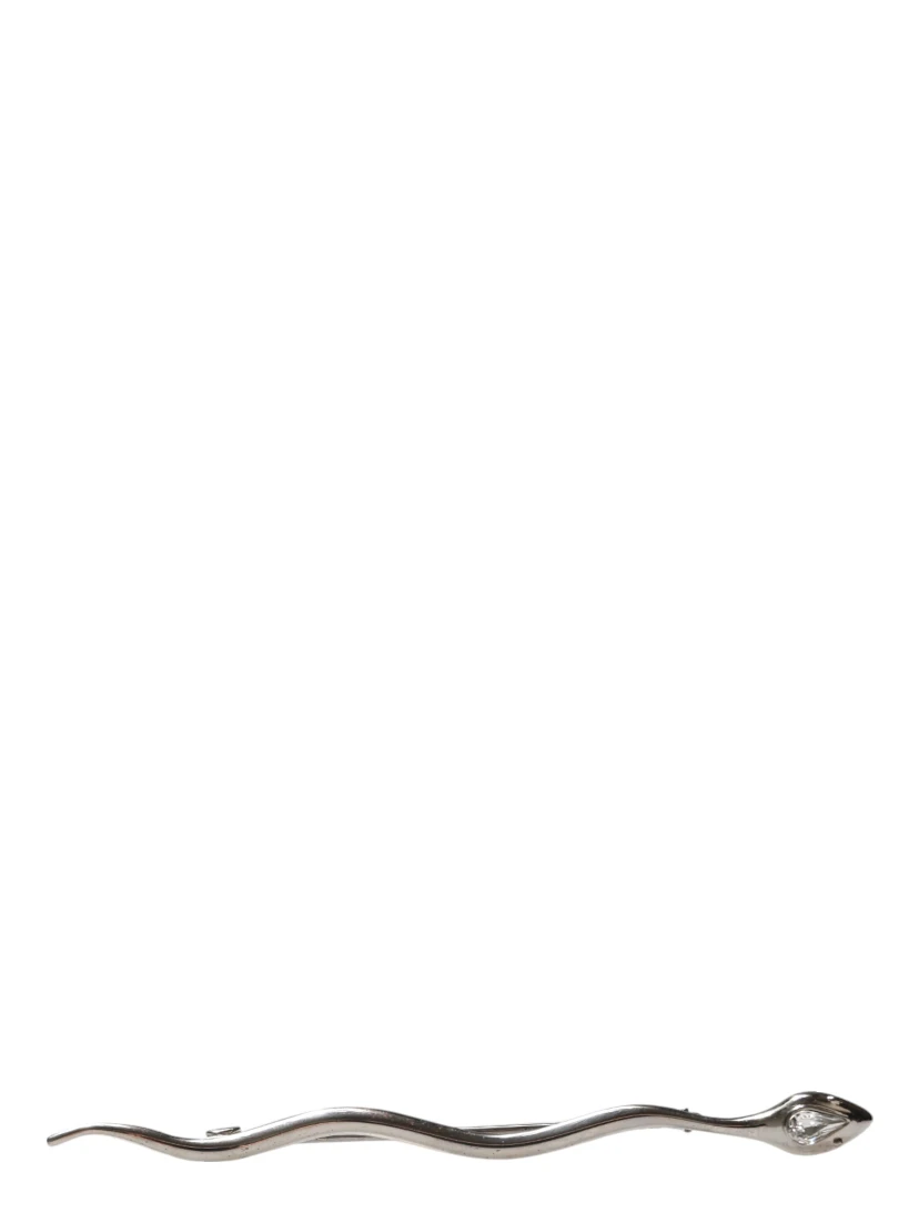 Silver Brass Crystal Spilla Serpente Mens Brooch Pin