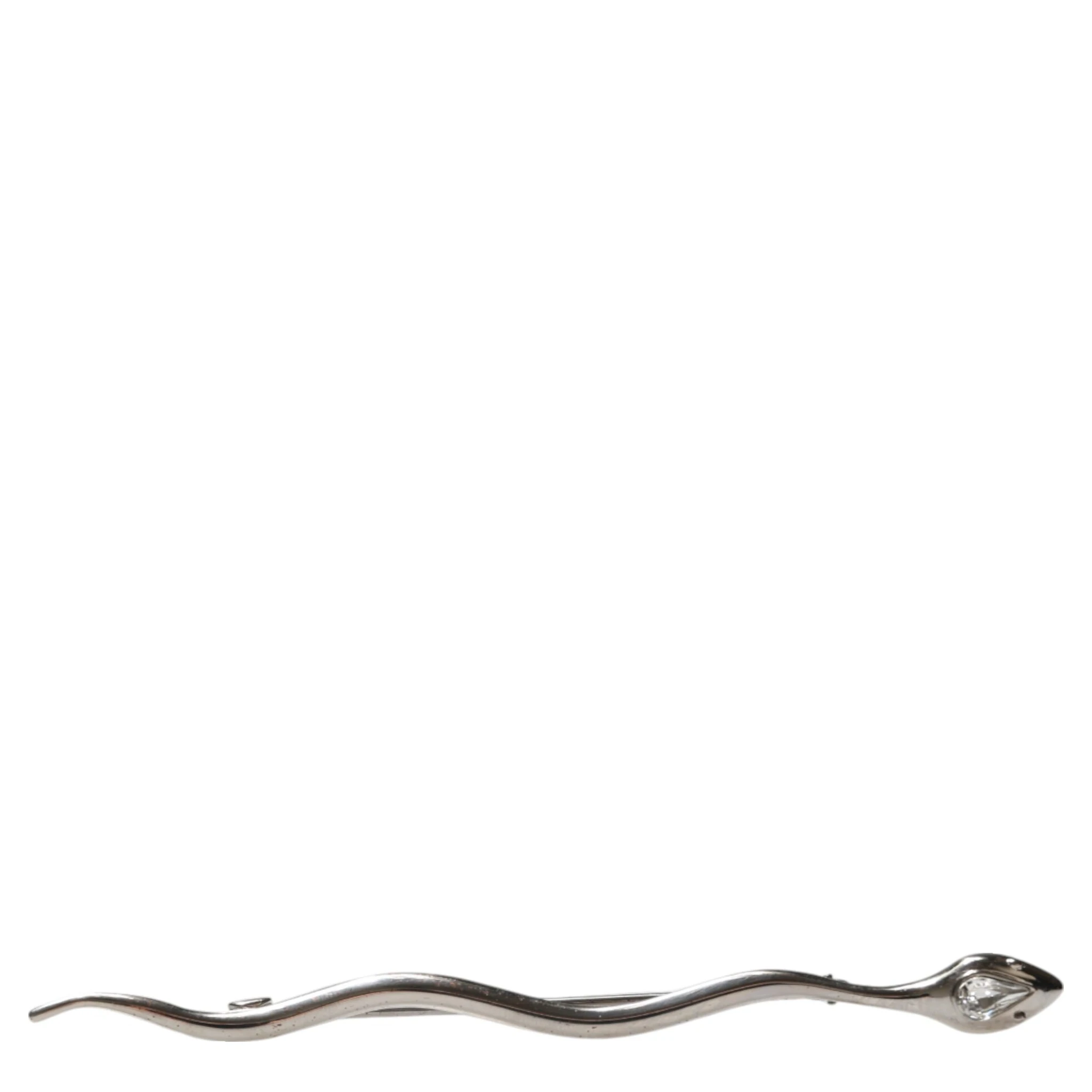 Silver Brass Crystal Spilla Serpente Mens Brooch Pin