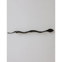 Black Brass Crystal Spilla Serpente Mens Brooch Pin