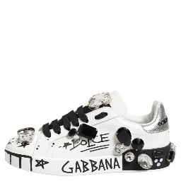 White Portofino Crystal Sneakers  Shoes