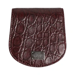 Burgundy Exotic Skin Coin Condom Case Holder Pocket Wallet
