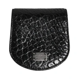 Black Exotic Skin Coin Condom Case Holder Pocket Wallet