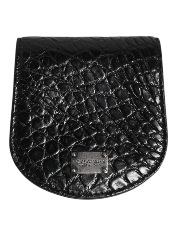 Black Exotic Skin Coin Condom Case Holder Pocket Wallet