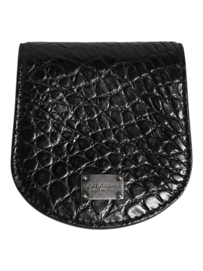 Black Exotic Skin Coin Condom Case Holder Pocket Wallet