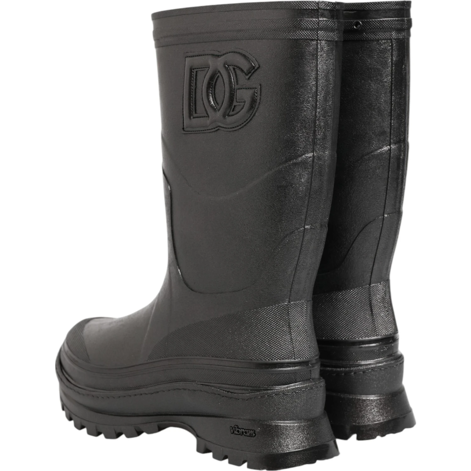 Metallic Black Pull On Rain Boots Men Shoes