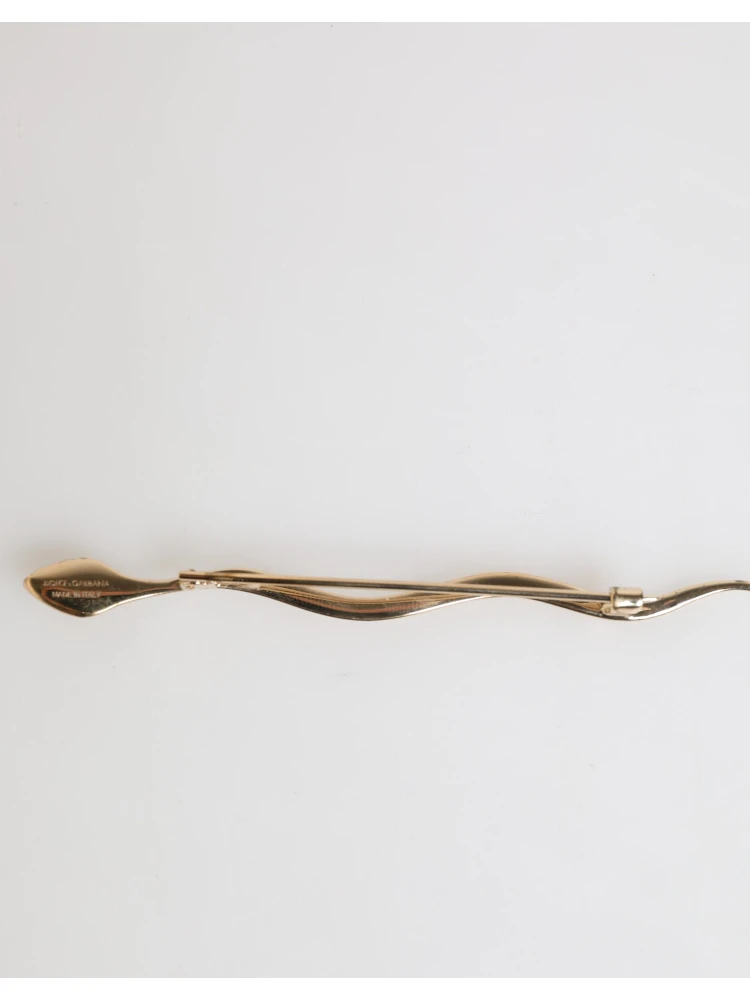 Gold Brass Red Crystal Spilla Serpente Mens Brooch Pin alternative