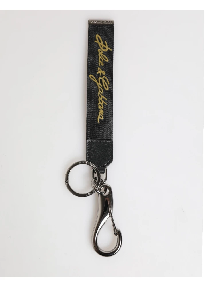 Black Yellow Polyester DG Logo Silver Keychain Keyring alternative