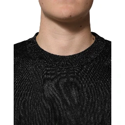 Black Polyester Pullover Sweatshirt Sweater