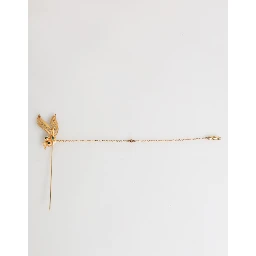 Gold Tone 925 Sterling Silver Crystal Chain Pin Brooch