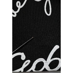 Black Logo Print Cotton Crew Neck  T-shirt