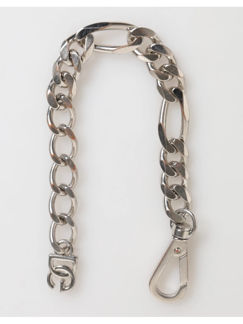 Silver Tone Brass Chain Lobster Clasp DG Logo Bracelet