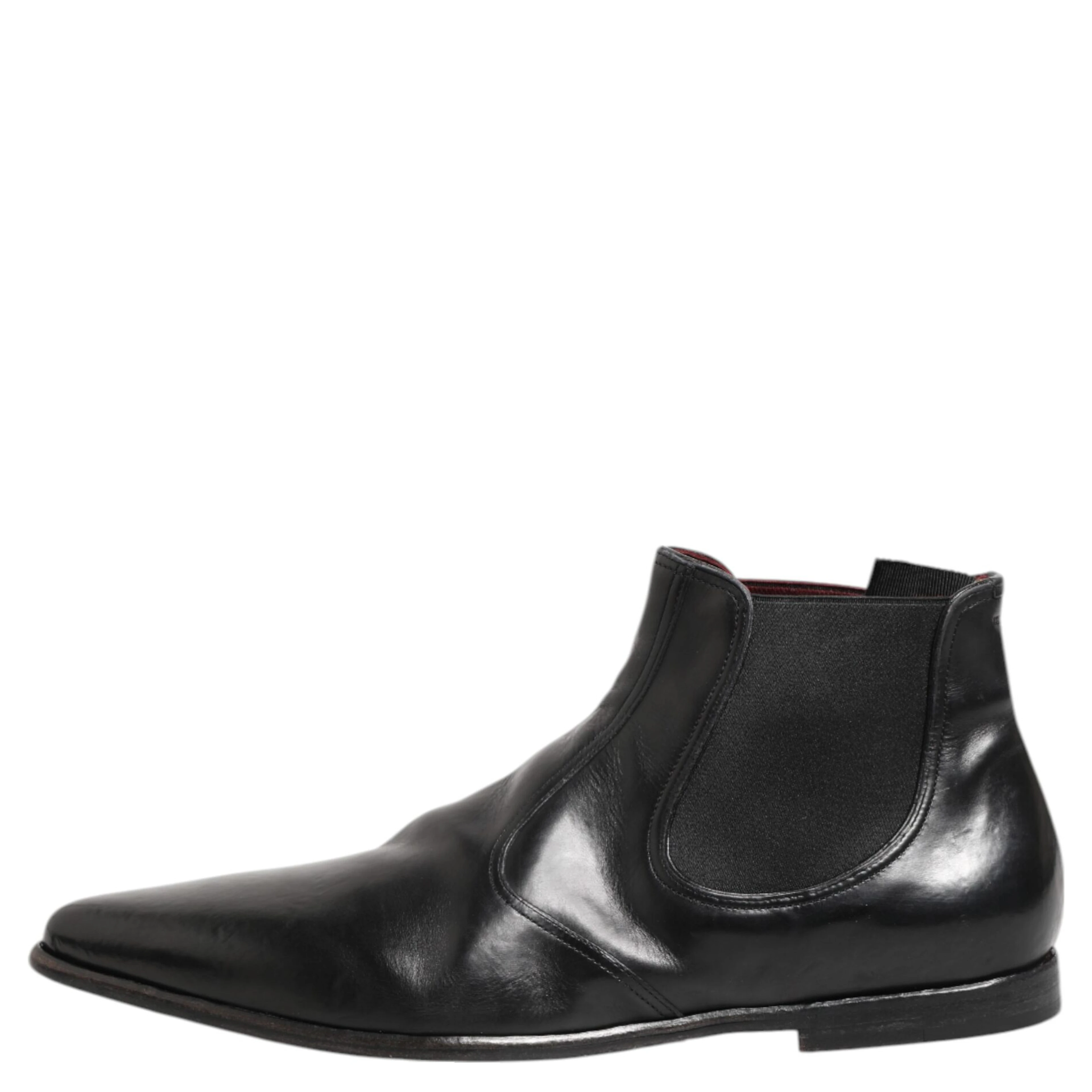 Black Chelsea Slip On Men Ankle Boots Shoes